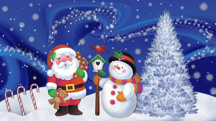 雪人,圣诞老人,人字形,度假,雪,艺术,雪花,新年,心情