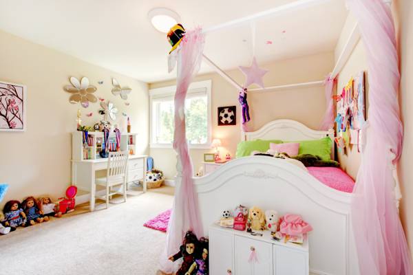 壁纸房,舒适,娃娃,儿童,枕头,玩具,床