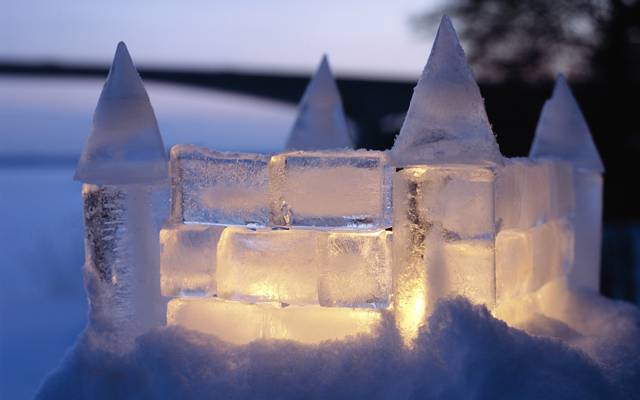 户外,冰,烛光,壁纸,城堡,雪