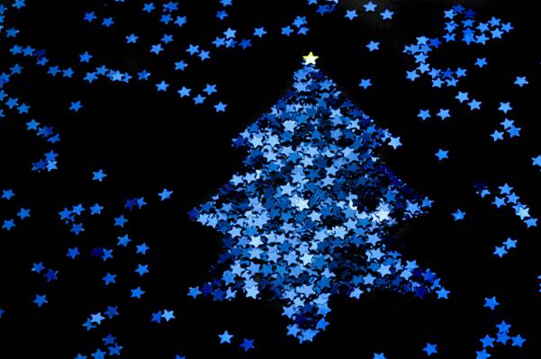节日,树,圣诞节,星星,新年,新的一年,黑色,蓝色,圣诞节