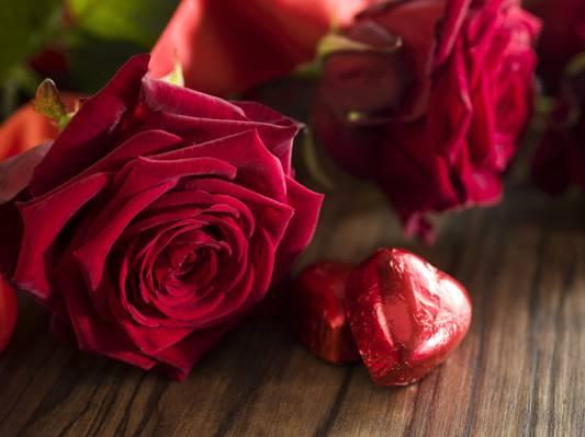 壁纸红玫瑰,情人节那天,爱,玫瑰,浪漫,礼物,心,心,红色