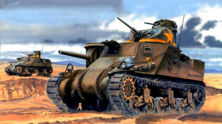 图,中型坦克,M3李,M3李,唐格里尔,第二世界,美国