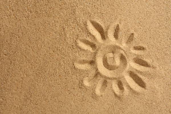 积极的,阳光,身材,沙子
