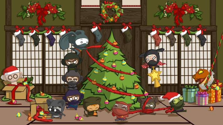 礼品,圣诞快乐,假期,玩具,圣诞节,新年,树,新的一年,忍者,男人,日本