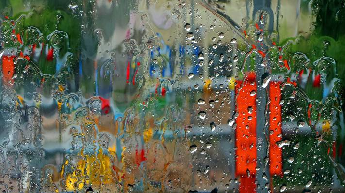 背景,玻璃,雨