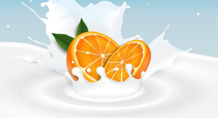 壁纸牛奶,柑橘,橙,背景