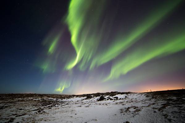 北极绿灯,冰岛高清壁纸