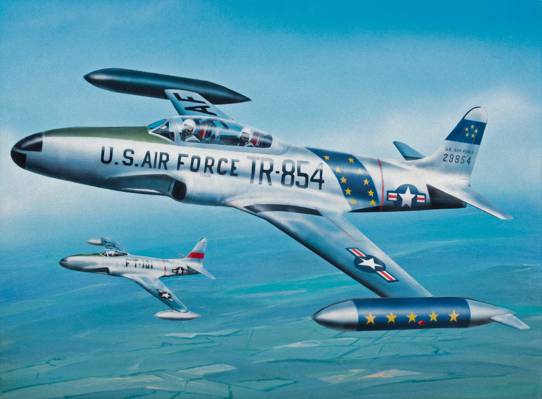 喷气机,洛克希德P-80 / f-80射击之星,航空,绘画,战争,艺术