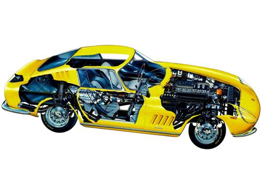 法拉利275 GTB,细节,黄色,发动机
