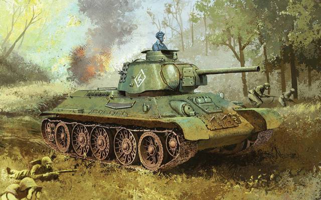 战争。,1943.期间,伟大的,苏维埃,平均,T-34-76,坦克,三十四,国内,样本