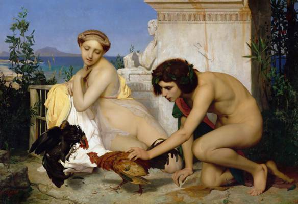 图片,让 - 利昂杰罗姆,神话,年轻的希腊人斗鸡