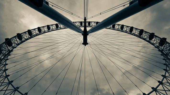 摩天轮,伦敦眼高清壁纸的低角度照片