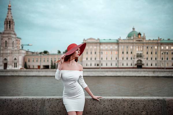 纳迪亚,希望Niyazova,城市,俄罗斯,乔治Chernyadev,在莫斯科的美丽,女孩,帽子,衣服