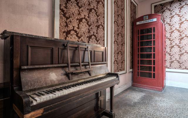 房间,电话,钢琴