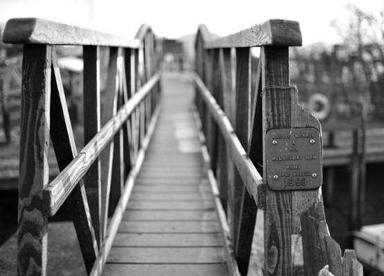 木桥高清壁纸的灰度照片