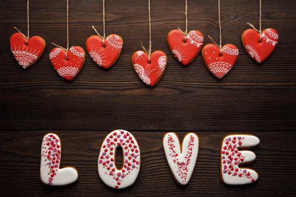 红色,情人节,浪漫,心,心,爱,礼物,浪漫,饼干,爱情
