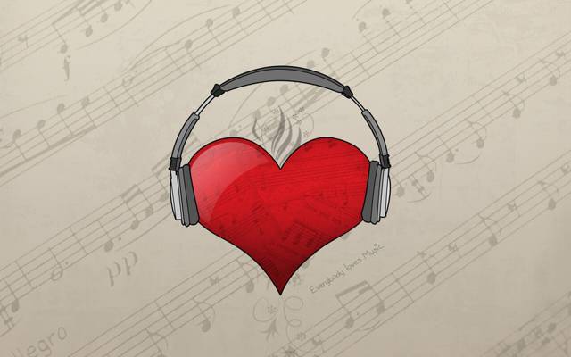 耳机,笔记,爱音乐,心