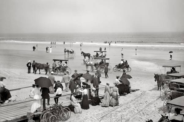 美国,1904年,海滩,佛罗里达州,岸,复古,海