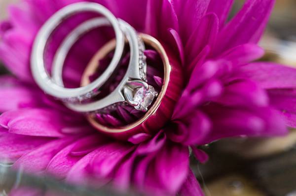 戒指,婚礼,花瓣,订婚,花卉