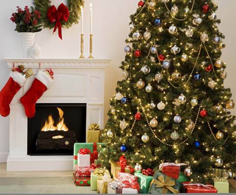 房间,花瓶,室内,礼品,蜡烛,装饰,圣诞靴,圣诞节内饰,花环,树,新年,圣诞节,...