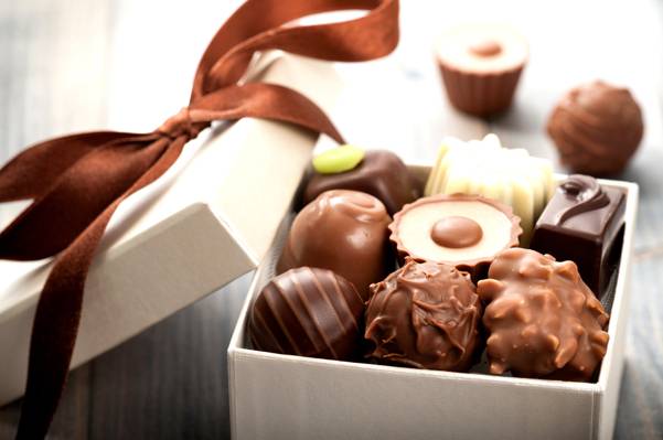 盒,礼物,糖果,巧克力,礼物,甜,巧克力,弓,糖果