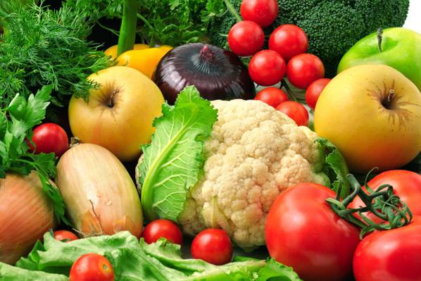 莳萝,蔬菜,沙拉,花椰菜,茄子,蔬菜,水果,香菜,西兰花,苹果,鞠躬