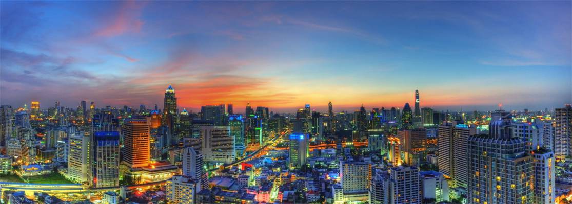 城市的空中摄影,曼谷高清壁纸