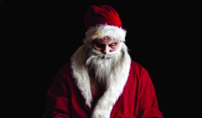 邪恶的圣诞老人,看,圣诞老人,帽子,僵尸