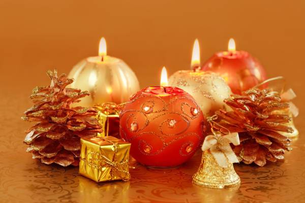 新年,蜡烛,假期,颠簸,蜡烛,黄金,圣诞节,风景