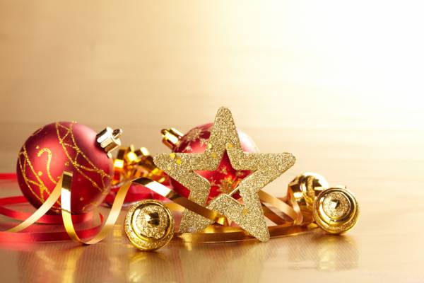 球,新年,假期,蛇纹石,圣诞节,玩具,黄金,圣诞节,明星