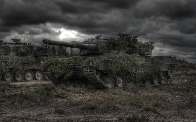 伪装,恶劣的天气,豹2,坦克