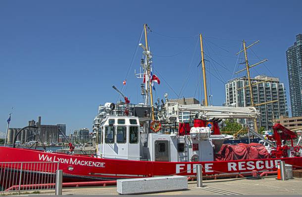 多伦多,加拿大,海滨,码头,消防船,加拿大,海滨,多伦多,桅杆
