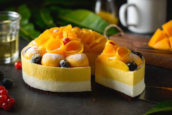 甜点,蛋糕,芒果,水果