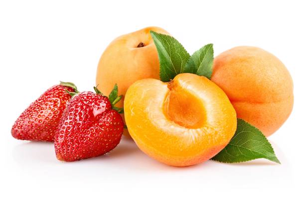 桃,水果,食物,草莓
