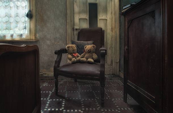 房间,玩具,椅子,泰迪熊