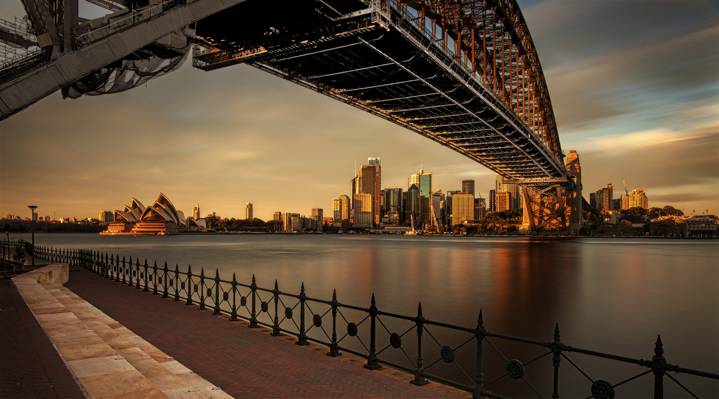 悉尼,晚上,澳大利亚,日落