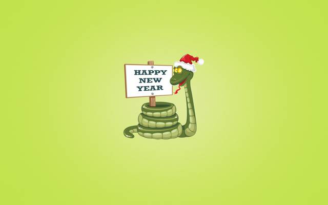 红色,圣诞帽子,蛇,板,新年快乐,新年,绿色背景,题字