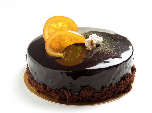 巧克力蛋糕切片的顶级高清壁纸上的柠檬