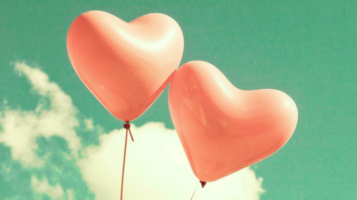 壁纸气球,云,心,爱,爱,心,天空,天空,云,气球