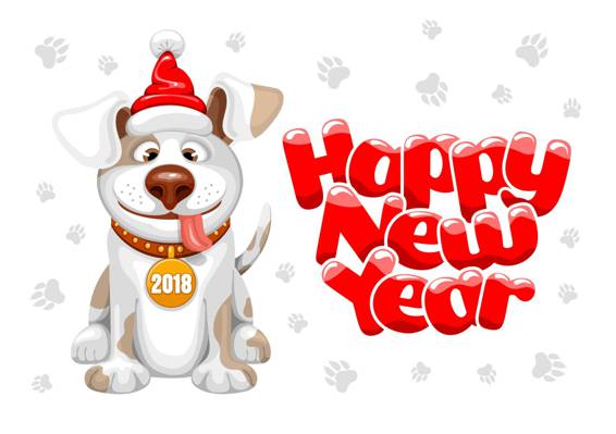 狗,年,假期,2018年,新年,新年,狗年,狗