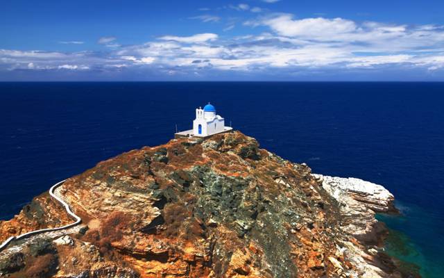海,希腊,锡弗诺斯岛,教堂