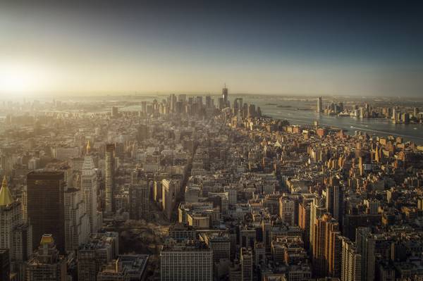 曼哈顿,全景,纽约,megapolis,视图,城市