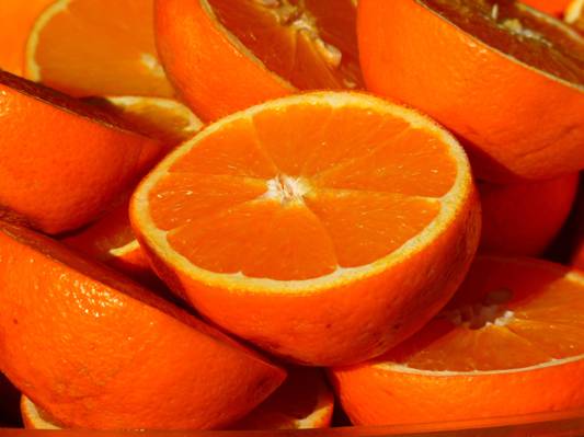 橙色水果切片高清壁纸