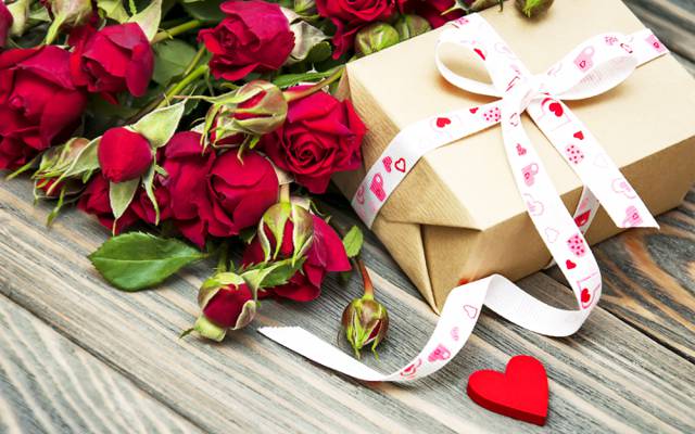 鲜花,礼物,情人节,浪漫,爱,玫瑰,浪漫,弓