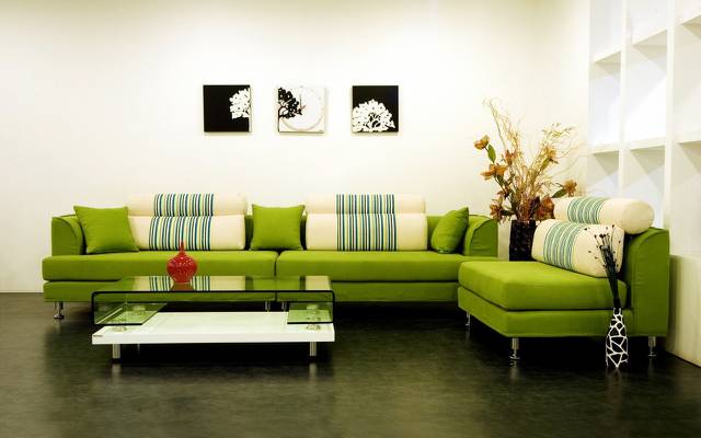 壁纸样式,沙发,花瓶,设计,内部,绿色,公寓,表,客厅,枕头,图片