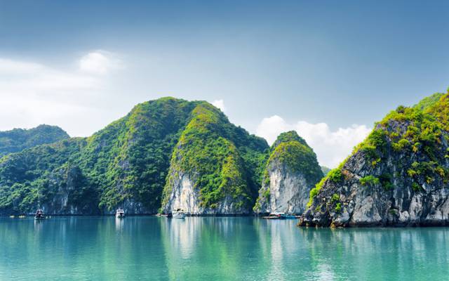 越南,性质,船,下龙湾,岩石