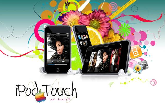 鲜花,高科技,iPod Touch,手机,苹果,耳机,艺术
