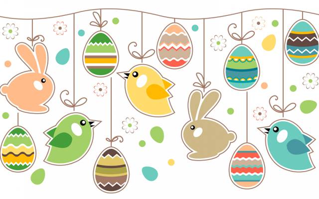 鸡蛋,兔子,复活节,鸟类