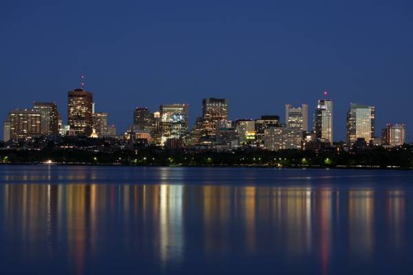 城市景观由水照片,波士顿高清壁纸