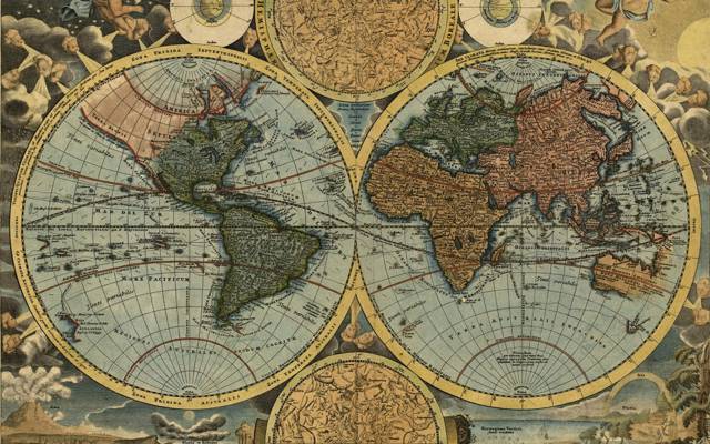壁纸旅游,1716年,约翰浸信会霍曼,世界地图,地理